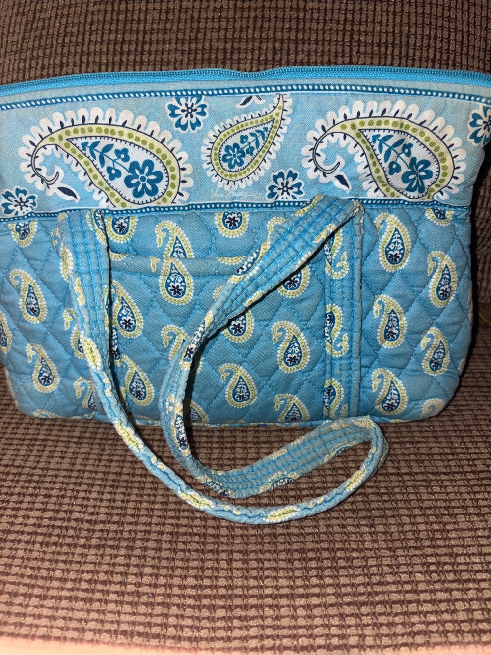 Vera Bradley Quilted Paisley Tote Bag - Light Blue